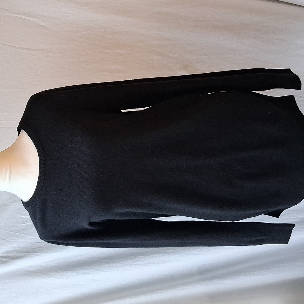 Quince 100% Mongolian Cashmere Maternity Crewneck Sweater Black M - Picture 5 of 8